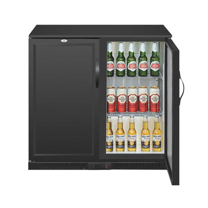 GL016 Polar G-serie 2-deurs barkoeling met blinde klapdeuren zwart 208L