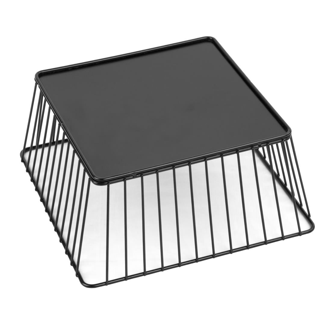 DP674 Olympia Wire Voedseldisplay Dienblad Vierkant Zwart - 230x230x100mm