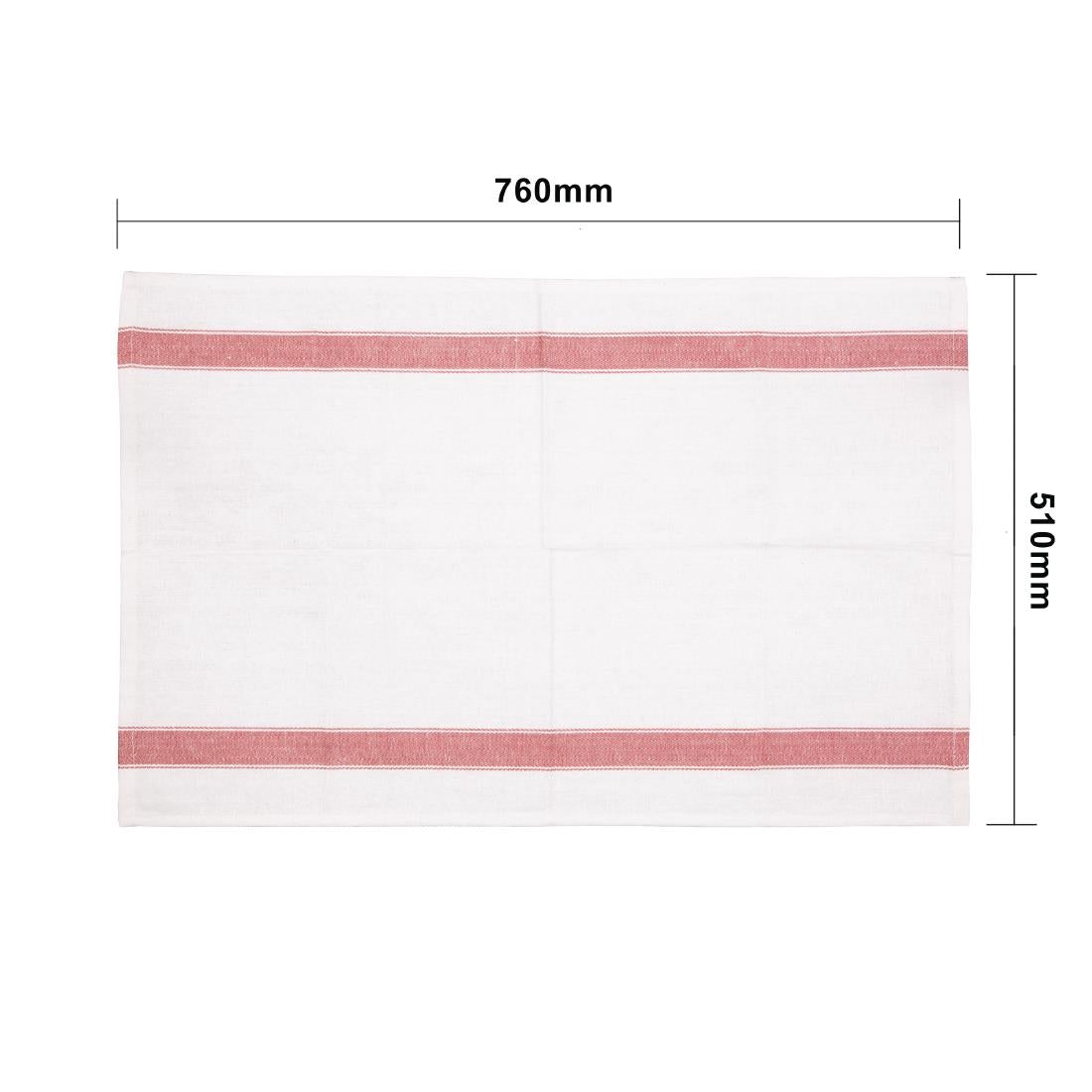 E915 Vogue zware kwaliteit polykatoen theedoek rood 76 x 51cm
