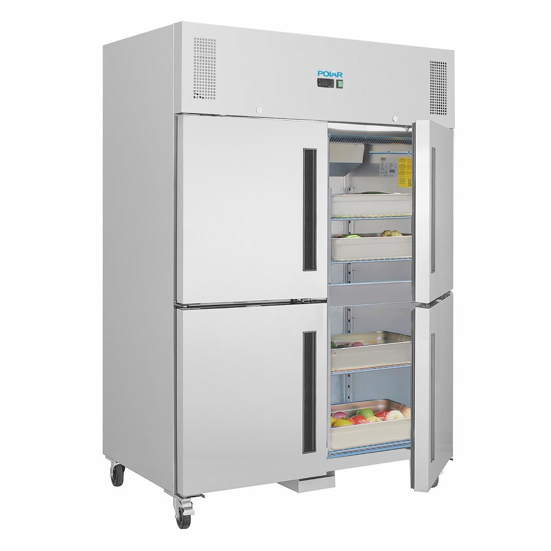 CW195 Polar G-serie Gastro 2-deurs koeling met gedeelde deuren 1200L