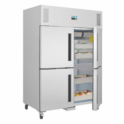 CW195 Polar G-serie Gastro 2-deurs koeling met gedeelde deuren 1200L