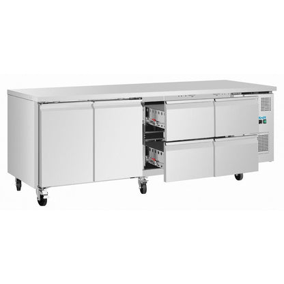 UA104 Polar U-Series koelwerkbank 4 lades & 2 deuren