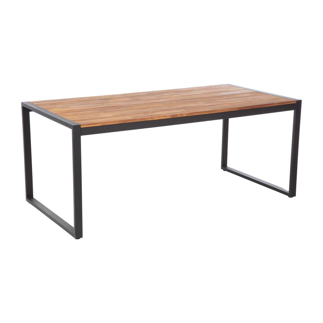 DS157 Bolero rechthoekige stalen en acaciahouten industriële tafel 180x90cm