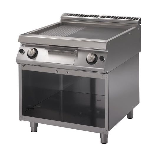 GN098 Gastro M 700 plus gas bakplaat GM70/80 FTRGS 2/3 glad 1/3 geribbeld