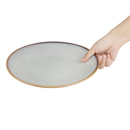 FU197 Olympia Drift Grey Coupe Low Bowls Met Reliëf, 260mm (4 Stuks)