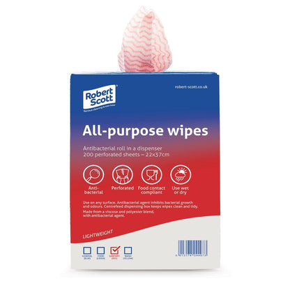 DN844 Jantex multifunctionele antibacteriële doekjes rood (200 stuks)