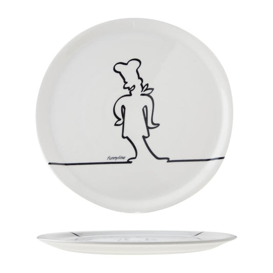 CX013 Pizza bord 31cm Wit Funnyline Black