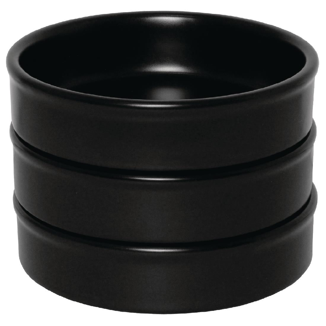 DK832 Olympia stapelbaar schaaltje mat zwart 10,2x2cm (6 stuks)