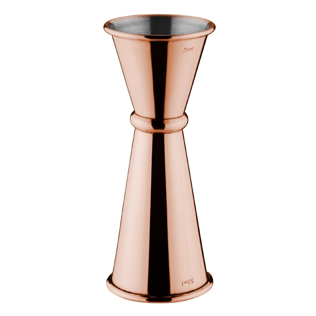 DR606 Olympia koperen barmaatje/jigger 25/50ml