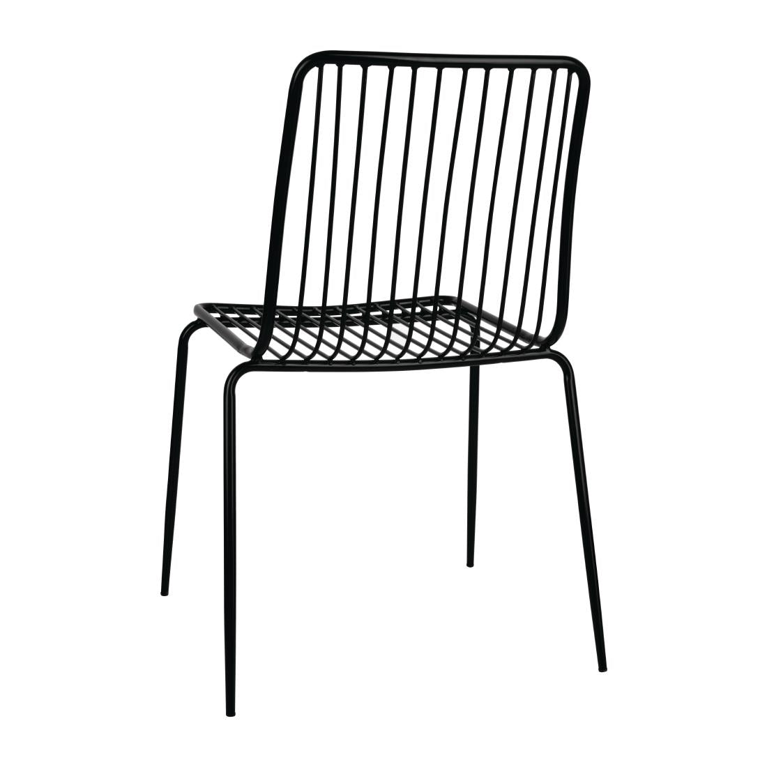 FB874 Bolero RVS eetkamerstoelen zwart (4 stuks)