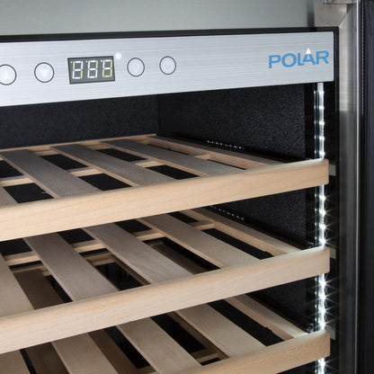 GM888 Polar G-Serie Enkele Zone Wijnkoelkast Roestvrij Staal 118 flessen