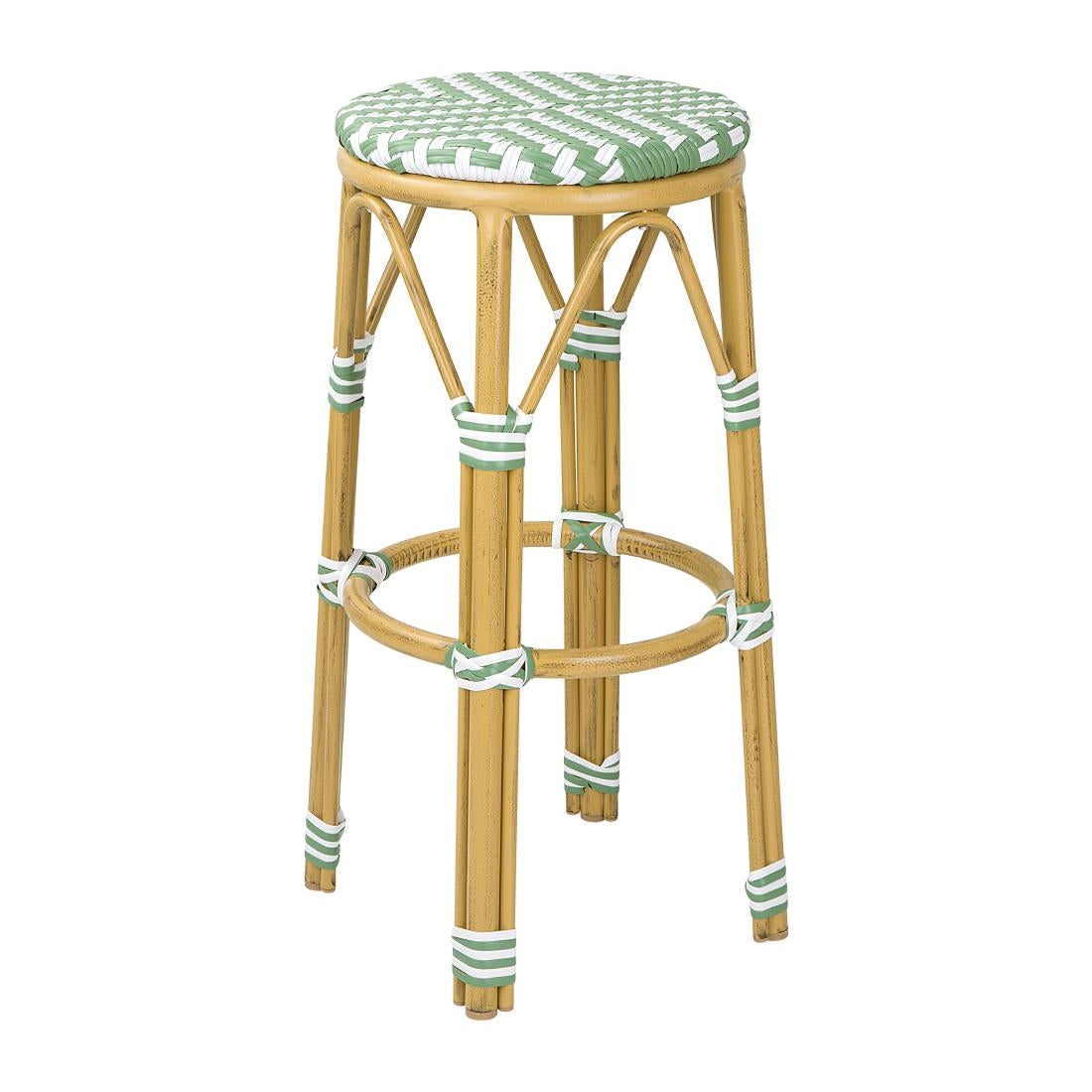 HZ142 Bolero Parijse Stijl PE Rattan Barkrukken Licht Groen (2 Stuks)