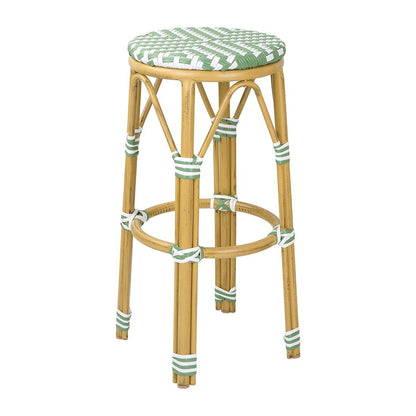 HZ142 Bolero Parijse Stijl PE Rattan Barkrukken Licht Groen (2 Stuks)