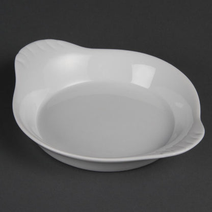 W444 Olympia Whiteware ronde gratineerschalen met handvatten 19,2cm (6 stuks)