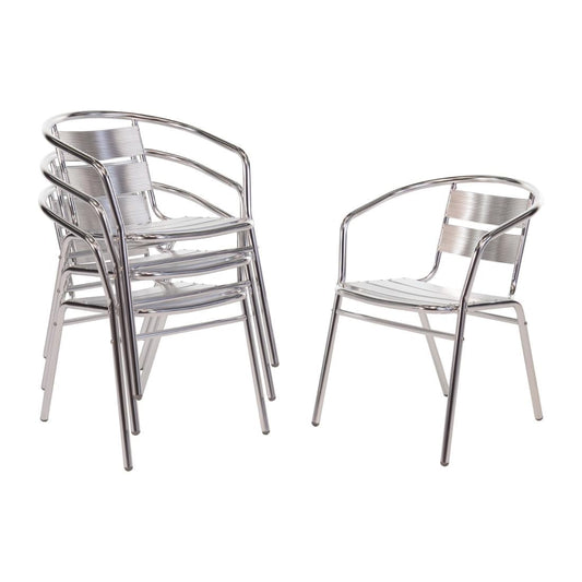 U419 Bolero stapelbare aluminium stoelen (4 stuks)