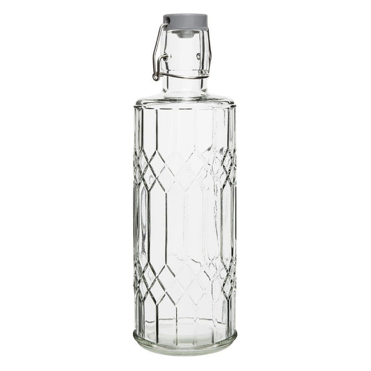 DN816 Olympia geo glazen waterfles met stop 1 liter (6 stuks)