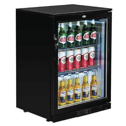 GL011 Polar G-serie laag model gekoelde bardisplay met klapdeur zwart 128L