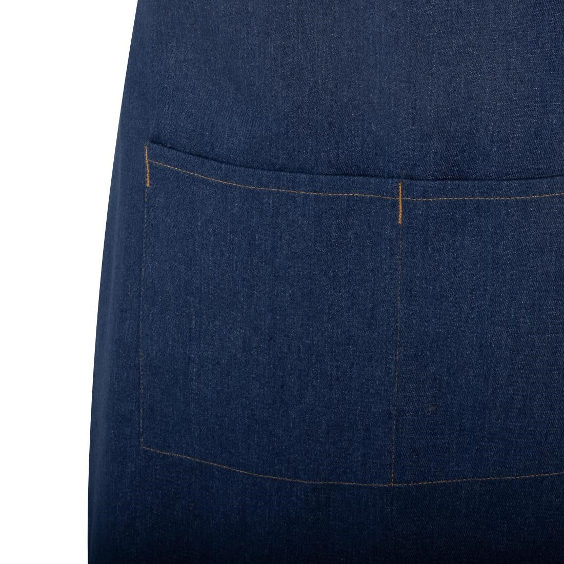 BA158 Southside Denim Blauw Short Met Bruine Bandjes