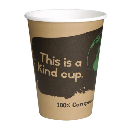 DS058 Fiesta Compostable composteerbare koffiebekers enkelwandig bruin 34cl (1000 stuks)