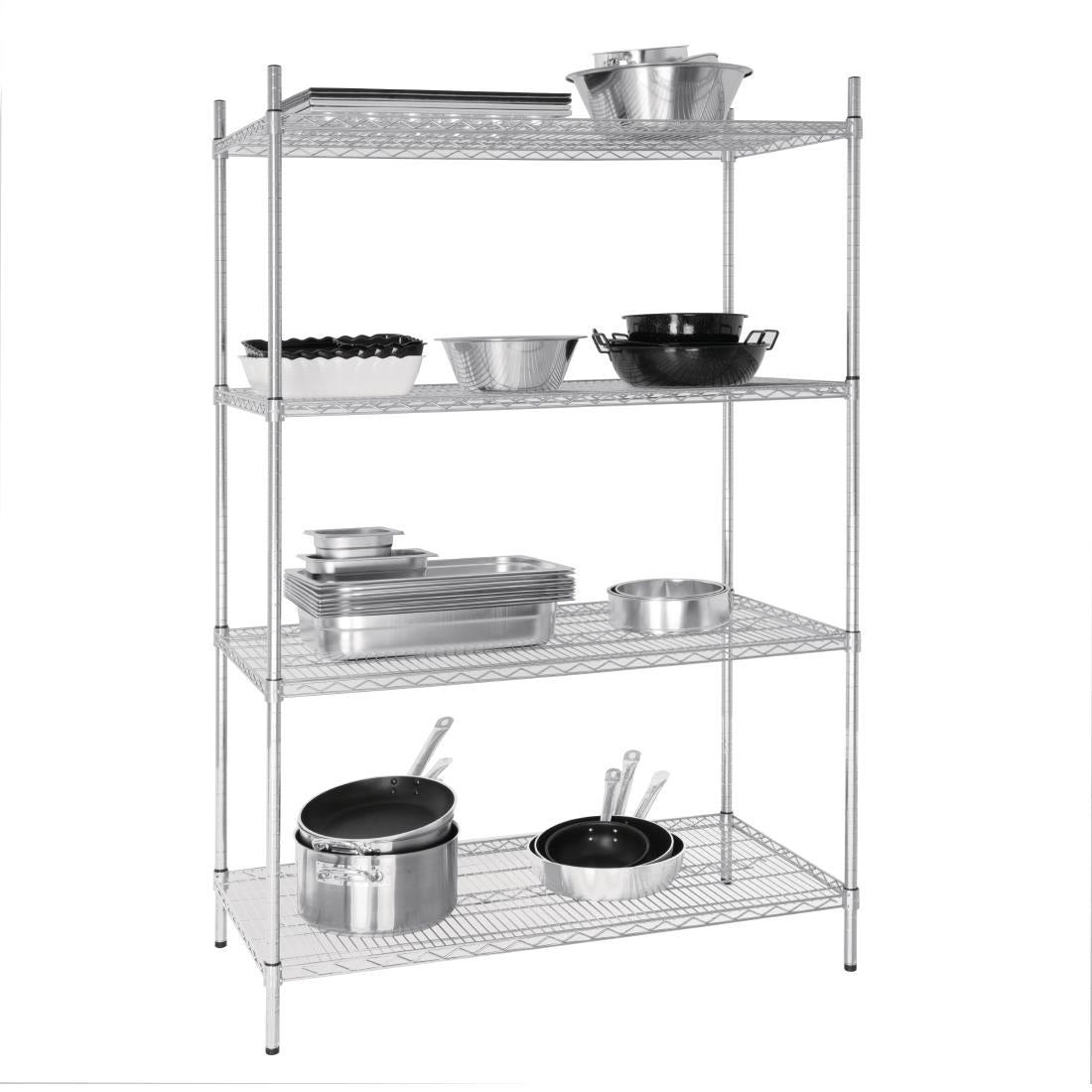 U257 Vogue voorraadrek met 4 schappen 122x61cm