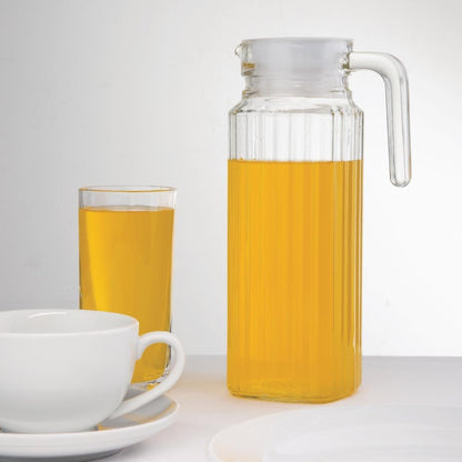 GF922 Olympia glazen kannen met deksel 1Ltr (6 stuks)
