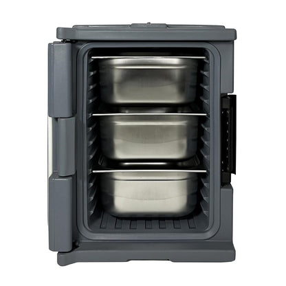 DX993 Vogue Thermo-Box 600 Voorlader Box Zwart Voor GN Bak Afmeting - 465X610x630mm