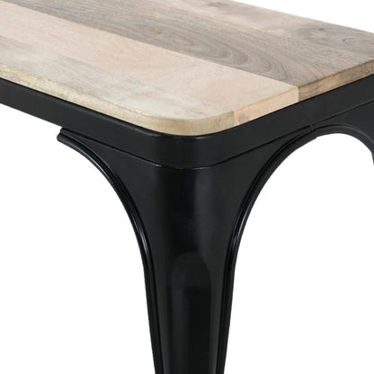 HZ814 Bolero Bistro Bank Van Mangohout En Zwarte Poten 1000mm (2 stuks)
