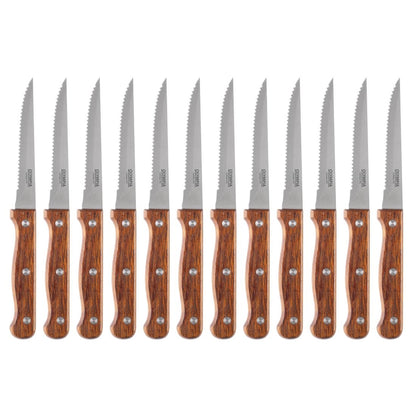 C136 Olympia steakmes houten heft 21,5cm (12 stuks)
