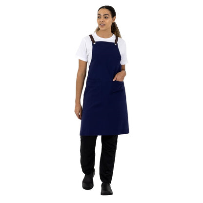 BB686 Southside Cotton canvas halterschort marineblauw