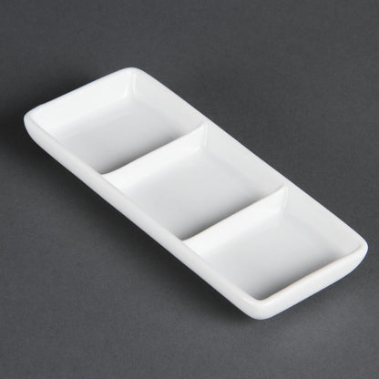 C336 Olympia Whiteware verdeelschaaltje 3 vakken (12 stuks)