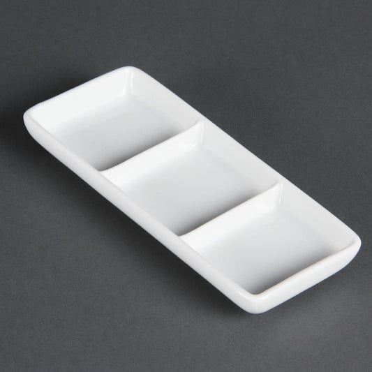 C336 Olympia Whiteware verdeelschaaltje 3 vakken (12 stuks)