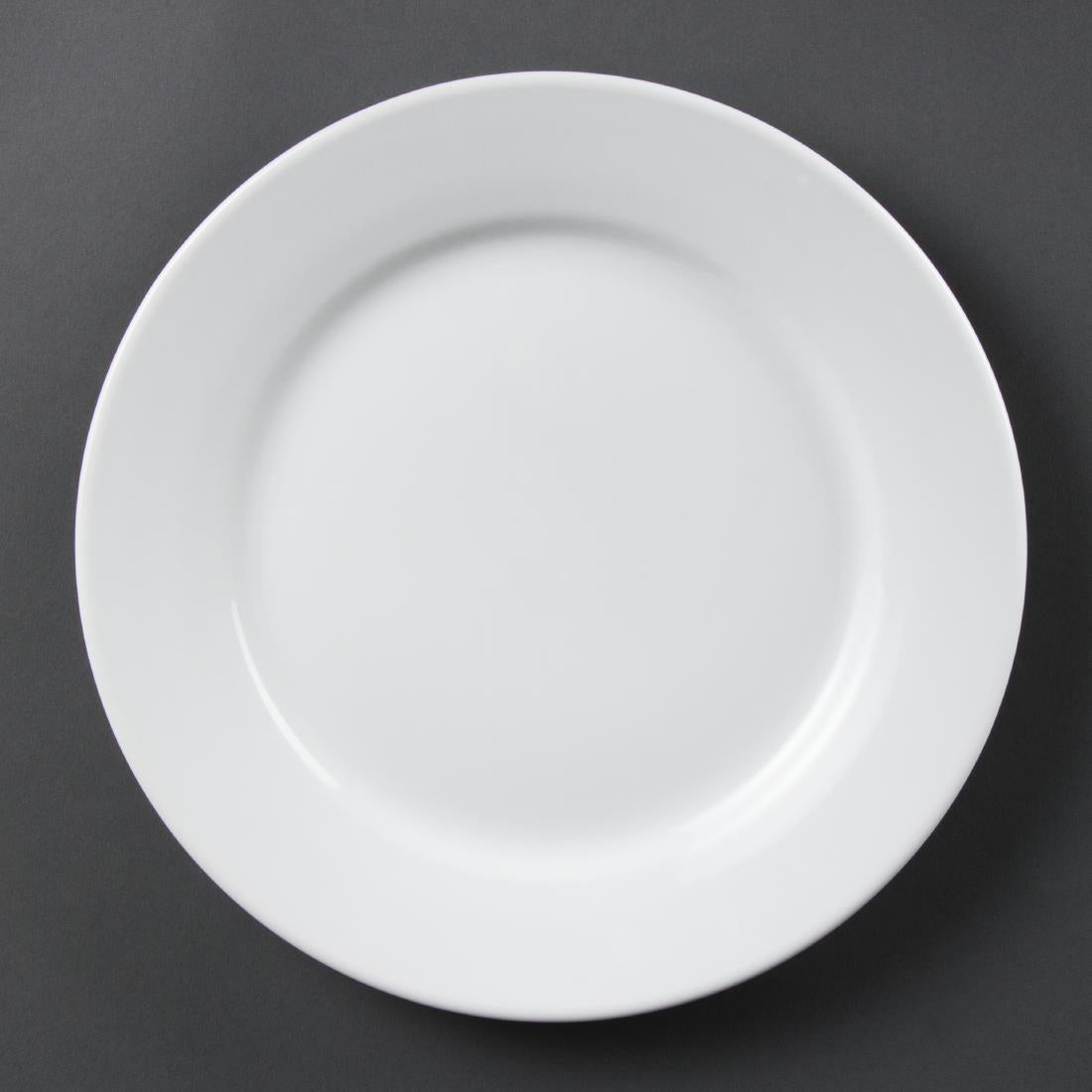 CB481 Olympia Whiteware Borden Met Brede Rand 25cm (12 Stuks)