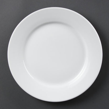 CB481 Olympia Whiteware Borden Met Brede Rand 25cm (12 Stuks)