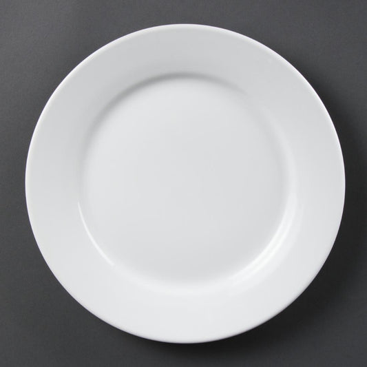 CB481 Olympia Whiteware Borden Met Brede Rand 25cm (12 Stuks)