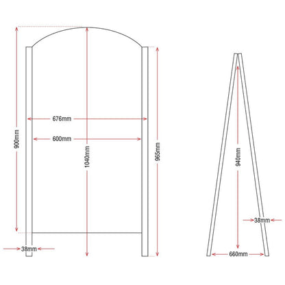 CL009 Olympia stoepbord met zwart metalen frame