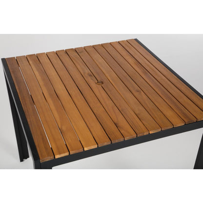 DS152 Bolero vierkante stalen en acaciahouten tafel 80cm