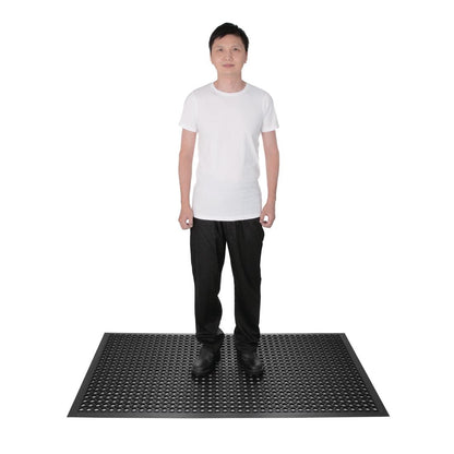 DP206 Jantex rubberen antivermoeidheidsmat zwart 150 x 90cm
