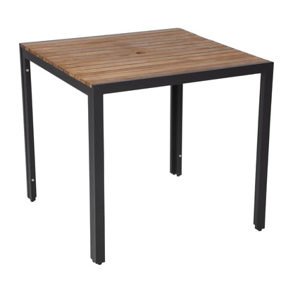 DS152 Bolero vierkante stalen en acaciahouten tafel 80cm