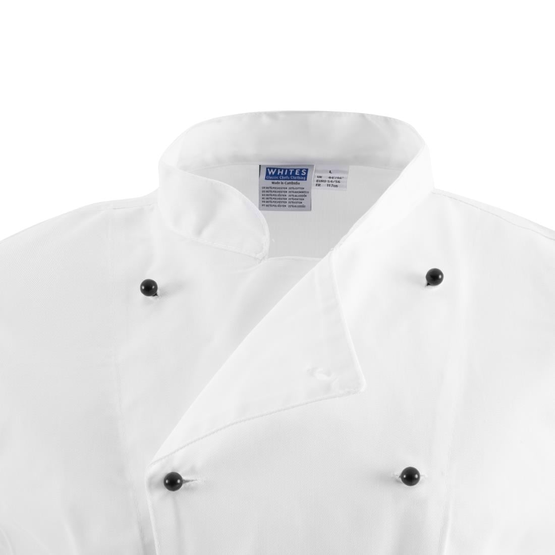 DL711-L Whites Chicago unisex koksbuis korte mouw wit L