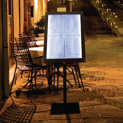 GL110 Securit LED info display zwart (incl. paal en voet)