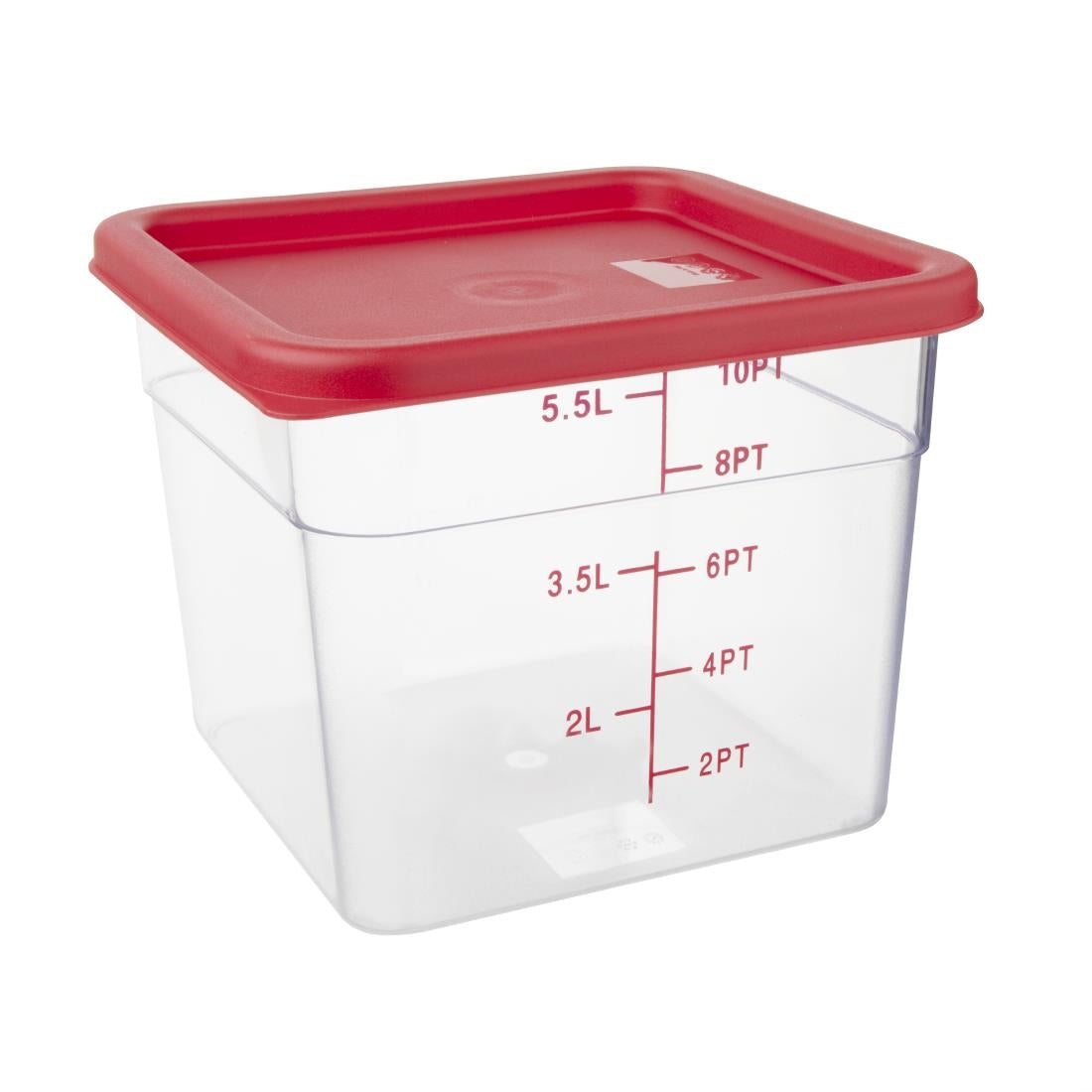 CF041 Hygiplas vierkant deksel rood medium