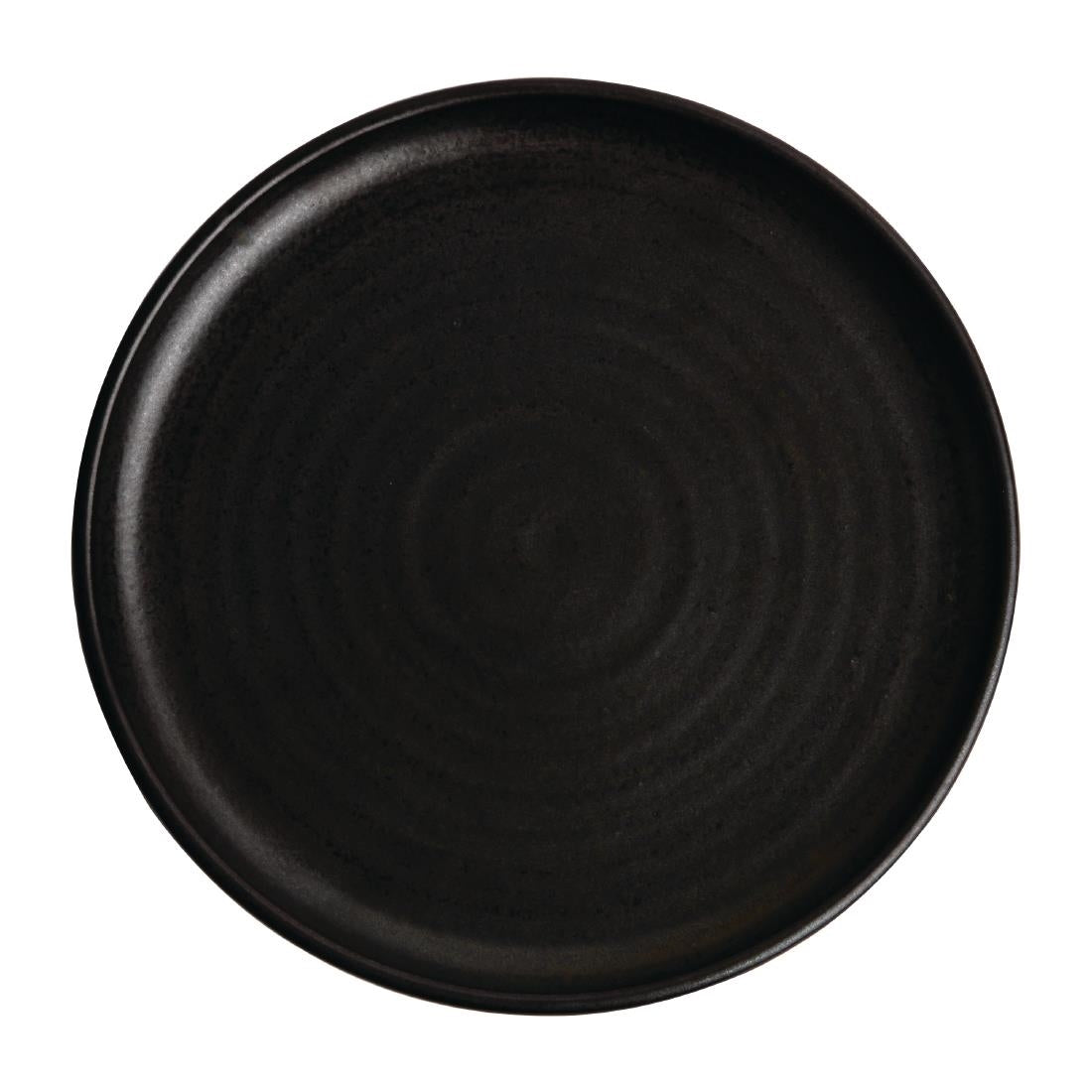 FA317 Olympia Canvas ronde borden met smalle rand zwart 26,5cm (6 stuks)