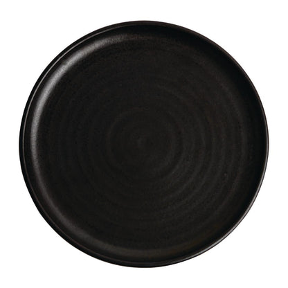 FA317 Olympia Canvas ronde borden met smalle rand zwart 26,5cm (6 stuks)