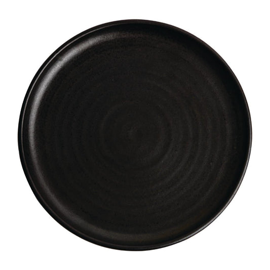 FA317 Olympia Canvas ronde borden met smalle rand zwart 26,5cm (6 stuks)