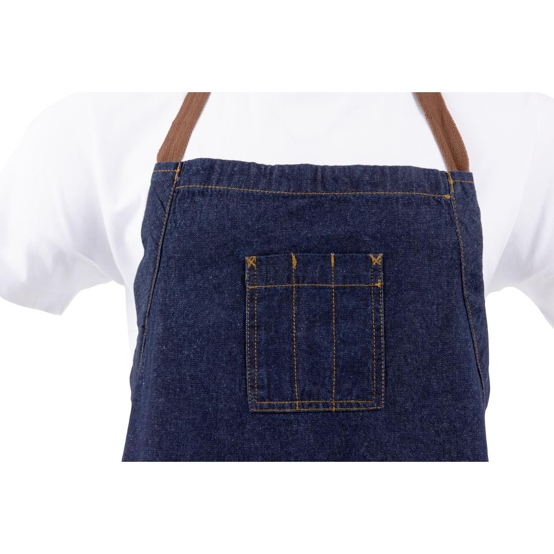B341 Chef Works Memphis lang schort indigo