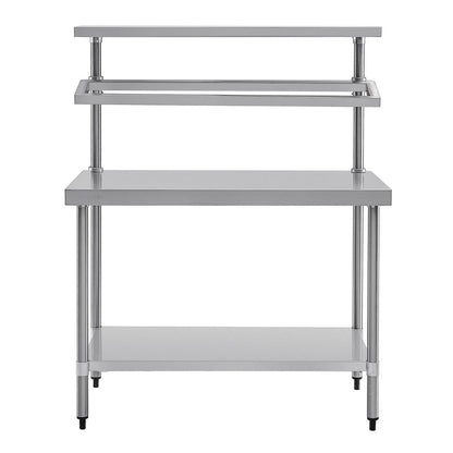 CB908 Vogue RVS werktafel met wandplanken