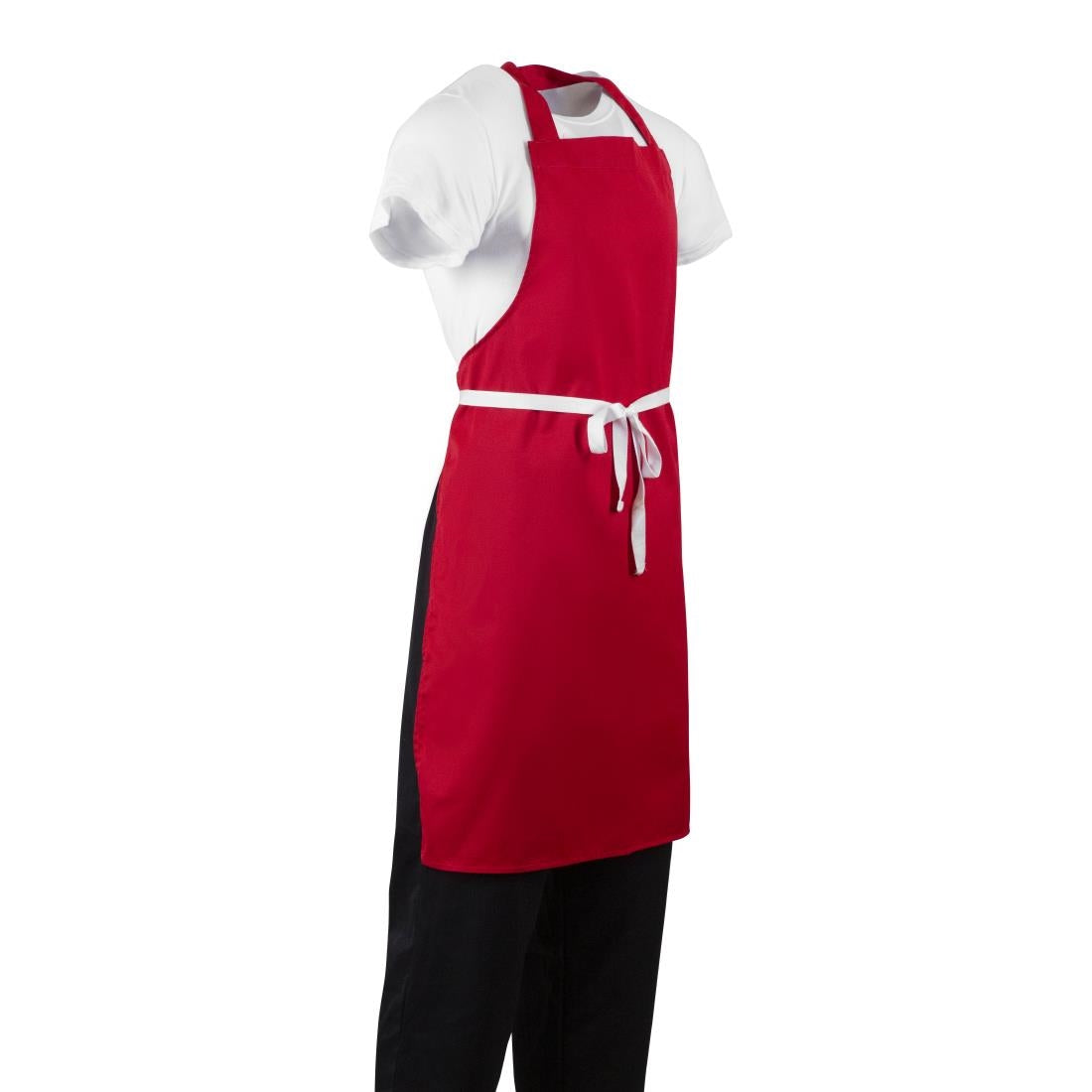 BB466 Whites halterschort polyester-katoen rood