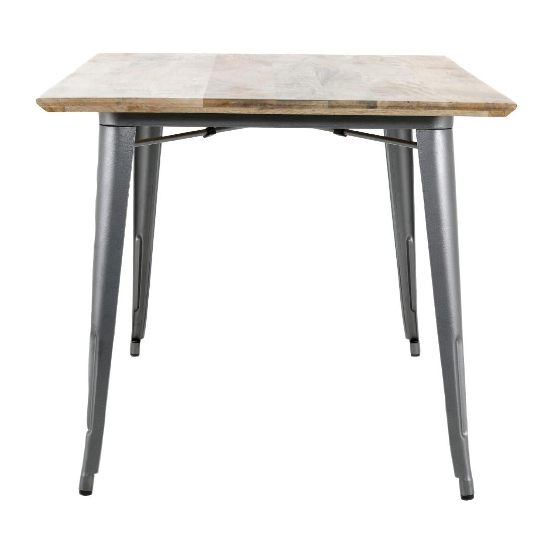 HZ809 Bolero Bistro Eettafel Met Mangohouten Blad En Donkergrijze Poot 1450mm