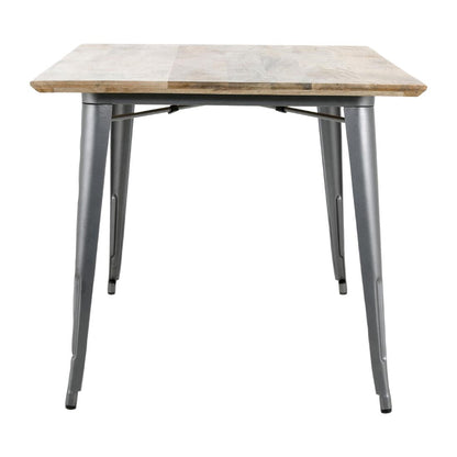 HZ809 Bolero Bistro Eettafel Met Mangohouten Blad En Donkergrijze Poot 1450mm