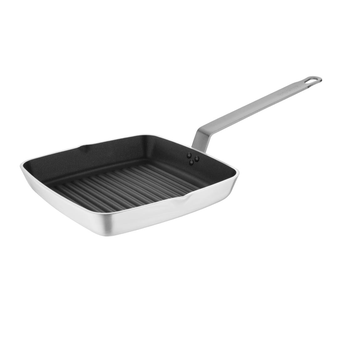 DL942 Vogue aluminium vierkante anti-aanbak teflon geribbelde grillpan 24cm